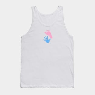 Baby foot and hand prints. Twin symbol Tank Top